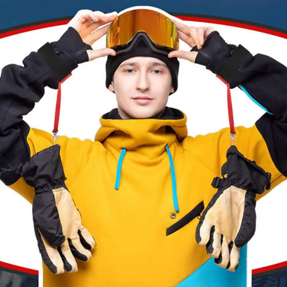 4Pcs Ski Gloves Safety Strap Elastic Ski Gloves Wrist Strap Winter Sports Gloves Leash Holder Ski Accessory for Skiing Mountaine 4