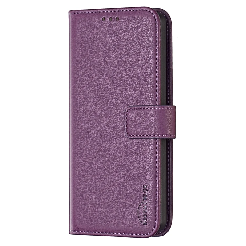 Stylish Solid Color Leather Wallet Phone Cover with Magnetic Closure