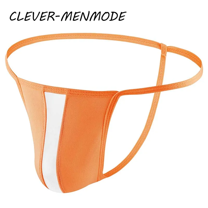 

Men's sexy middle sheer T Back Underwear Mini Striped Thong Ultra-Thin Buttocks Sheer Panties G string Sissy bikini
