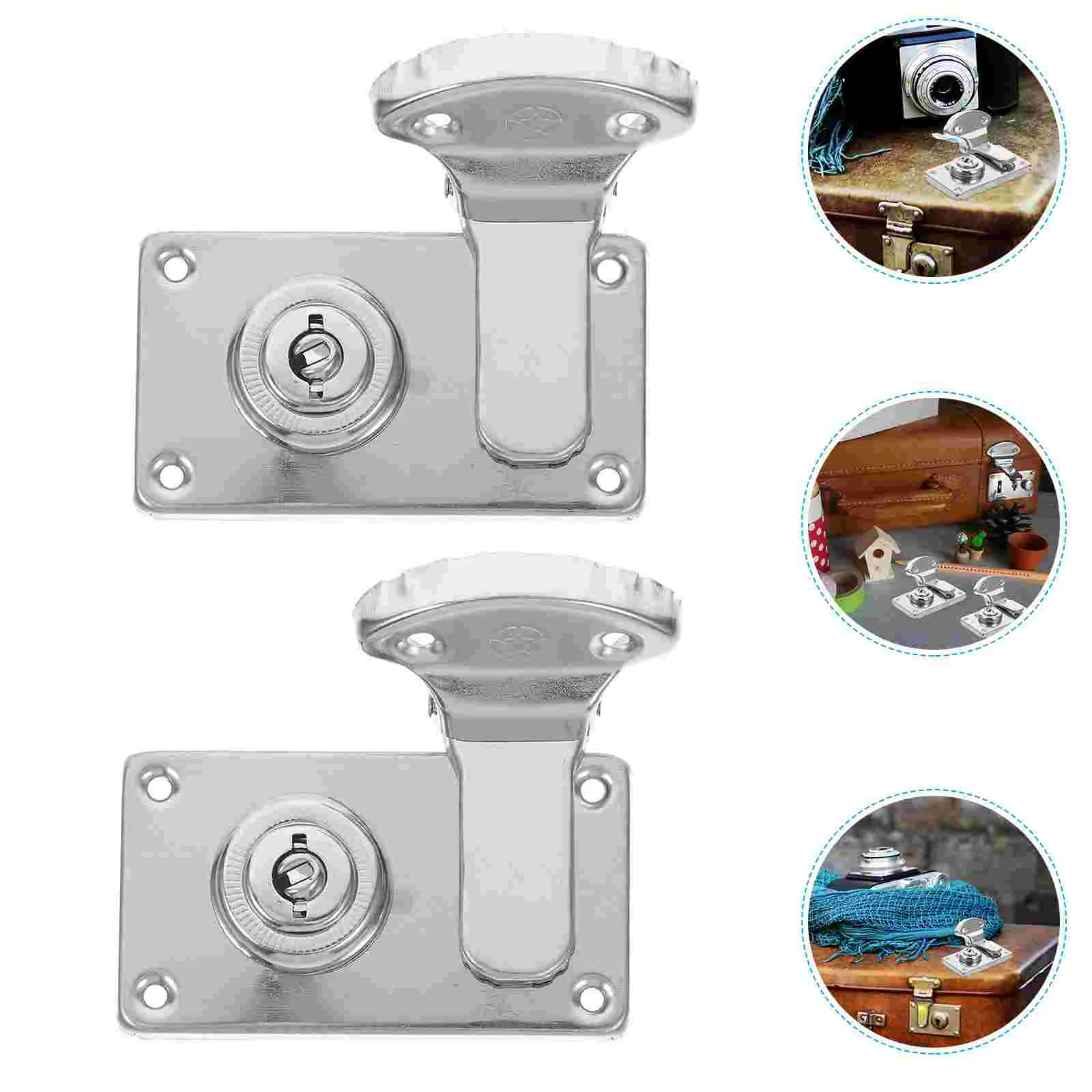 Suitcase Lock Vintage Latch Hasp Padlock Latches for Wood Boxes 2 Pcs