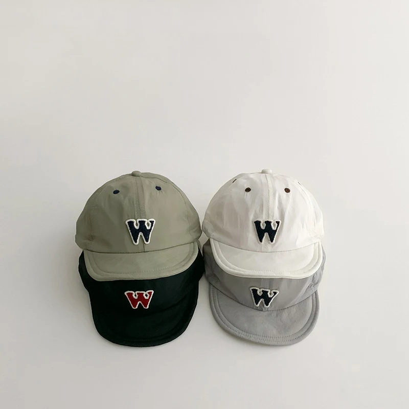 

Summer Quick Drying Baby Baseball Cap Korean Letter Baby Boys Girls Sun Hat Soft Brim Adjustable Toddler Kids Peaked Caps