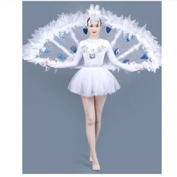 Xiao he elegant children dress peacock dance opening small bailing dai dance woman retro style stage costume
