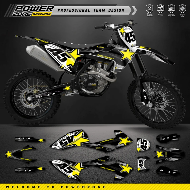 

PowerZone Custom Team Graphics Decals For 3M Sticker Kit For Husqvarna Sticker 2016-18 TC FC TX FX FS 2017-19 TE FE 125-450cc 06