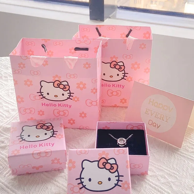 1/5pcs Sanrio Hello Kitty Gift Box Jewelry Storage Box Shopping Bag Party Decoration Cute Anime Tote Bag Christmas Gift for Girl