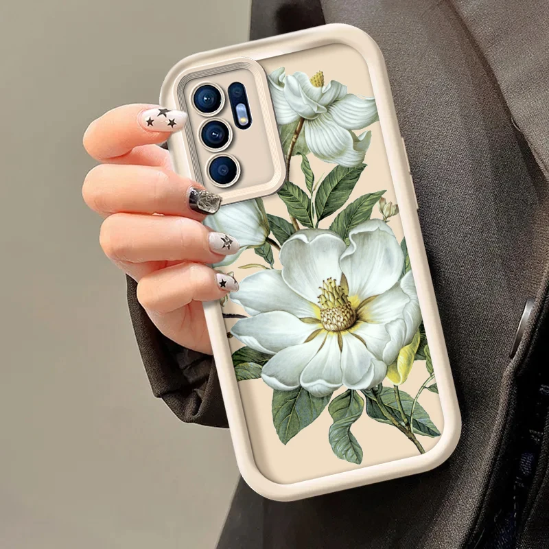 Floral Art Silicone Phone Case – Anti-Drop Soft Cover