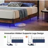 Bed Fram, Queen Size Bed Frame with 2-Tier Storage Headboard, Metal Industrial Style Platform Bed Frame with Charging Station 6