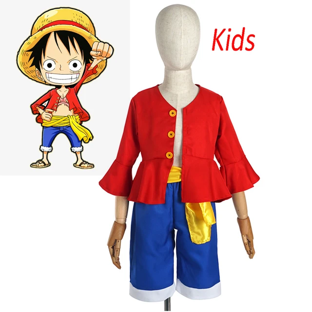 Cosplay Men Kids Halloween Party One Piece Monkey·D·Luffy Suit