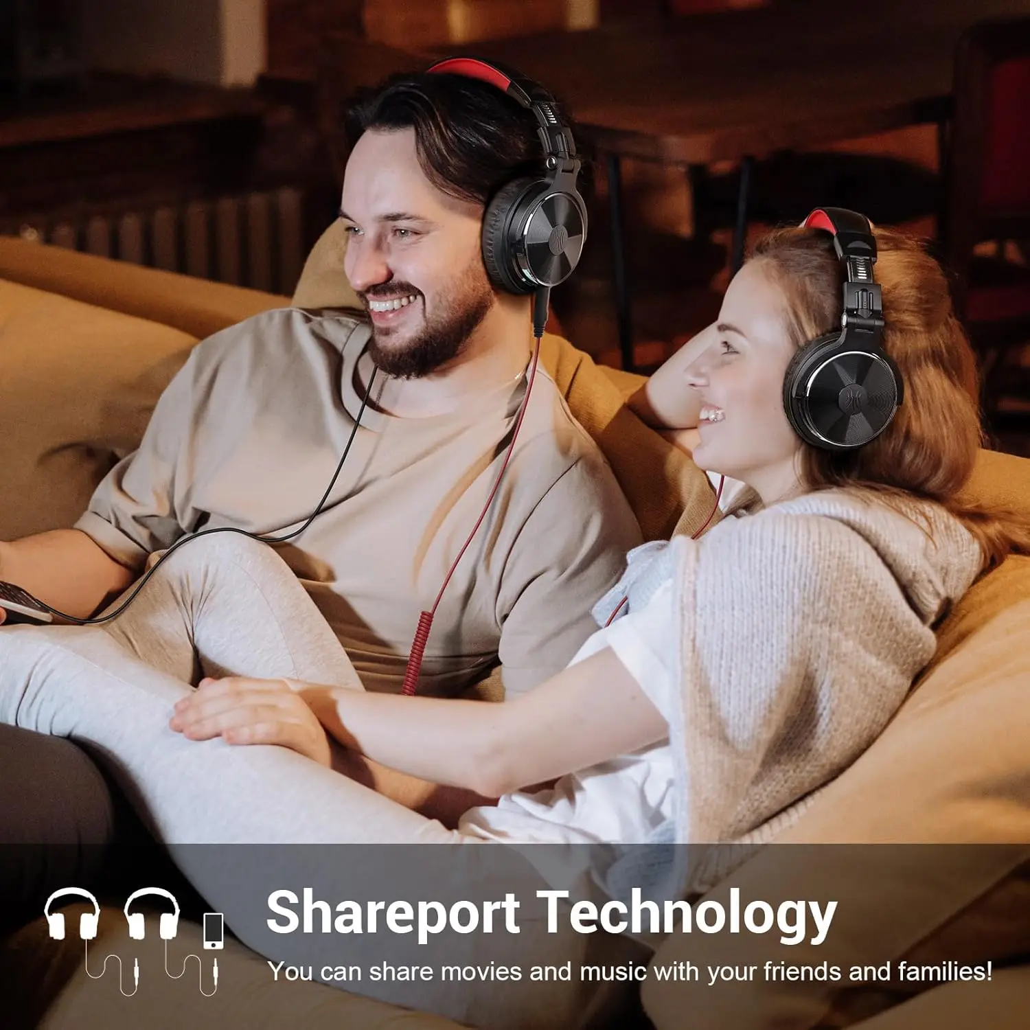 New Bee Studio Headphones - 50mm Drivers With 6.35mm & 3.5mm Jack For DJ & Recording