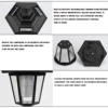 Solar Fence Lamp LED Wall Light Garden Lawn Light Retro Solar Lantern Patio Wall Lamp Decor for Park Fenced Yard Path Lighting 5