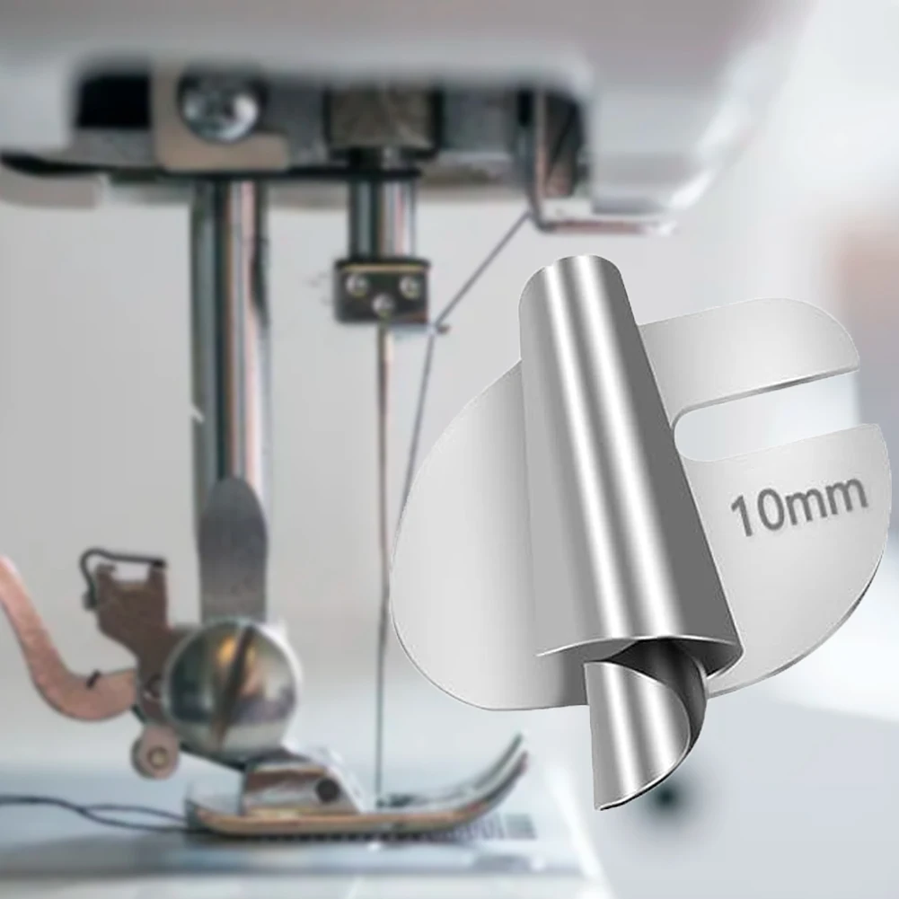 Wide Rolled Hem Pressure Foot Universal Hemming Puller Tube Spiral Presser Foot 3mm-10mm Stainless Steel for Home Industrial