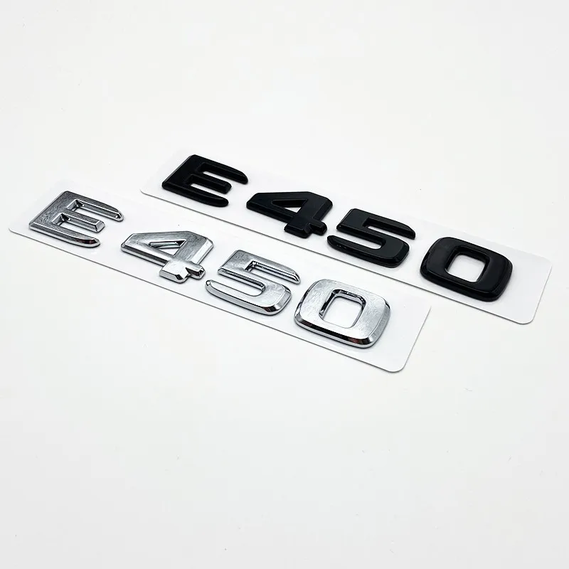 메르세데스 벤츠 W213 자동차 트렁크 로고 스티커, 블랙 실버 글자, E200, E260, E300, E400, E220d, E350e, E300de, 4 매틱 ABS 엠블럼, 2017