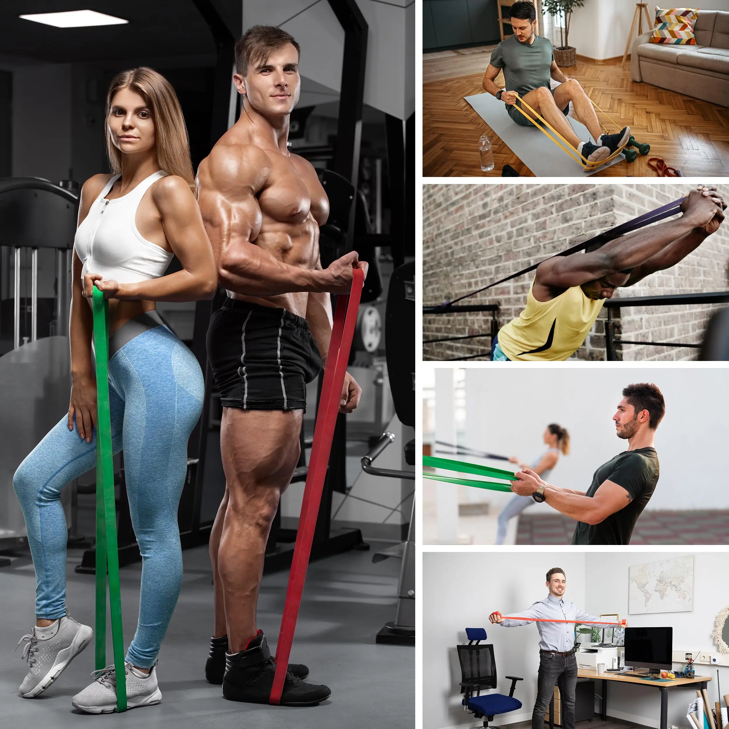 Stretch-Widerstandsband, Übungs-Expander, elastisches Fitnessband, Klimmzug-Hilfe-Bänder für das Training, Pilates, Zuhause, Fitnessstudio, Workout, Geschenk – Detail 6