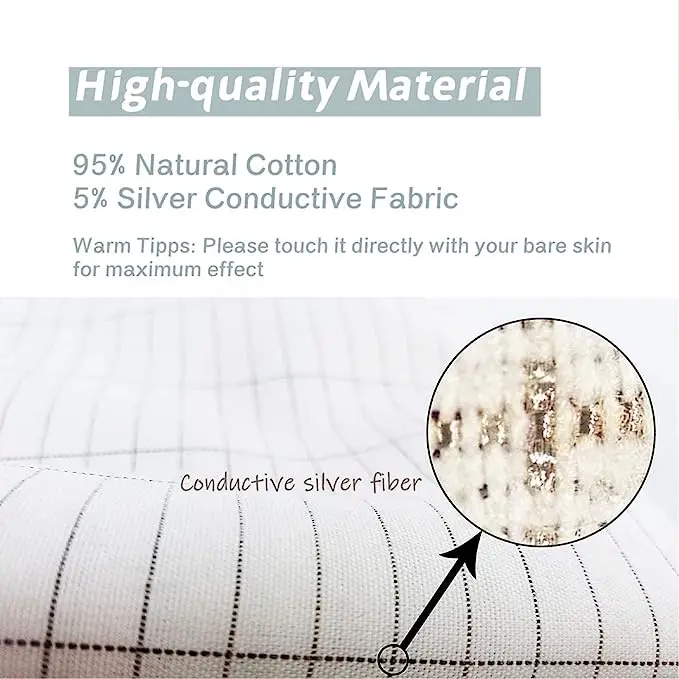MAXSHARER Grounding 68*132cm bed sheet conductive Silver fiber flat sheet Organic Cotton Earthing bed sheet for Better Sleep 4