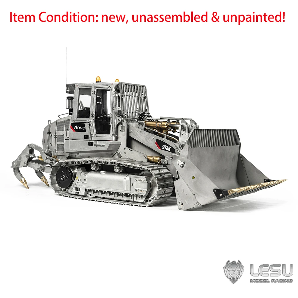 KIT LESU 973K 1/14 Hydraulic RC Loader Metal Tracked Vehicle Remote Control Car Model Machine Kits with Light Sound Truck Toy 4