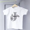 Personalised Initial Boys T-shirt Custom Boy Name Clothes Summer Short Sleeve Tops Letter Print Kids Tees Casual Toddler Outfits 3