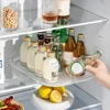 Household Fridge Organizer Tray Non-Skid Turntable Rack Saving Space Clear 360 Degree Rotatable for Cabinet Closet Vanity Makeup 3
