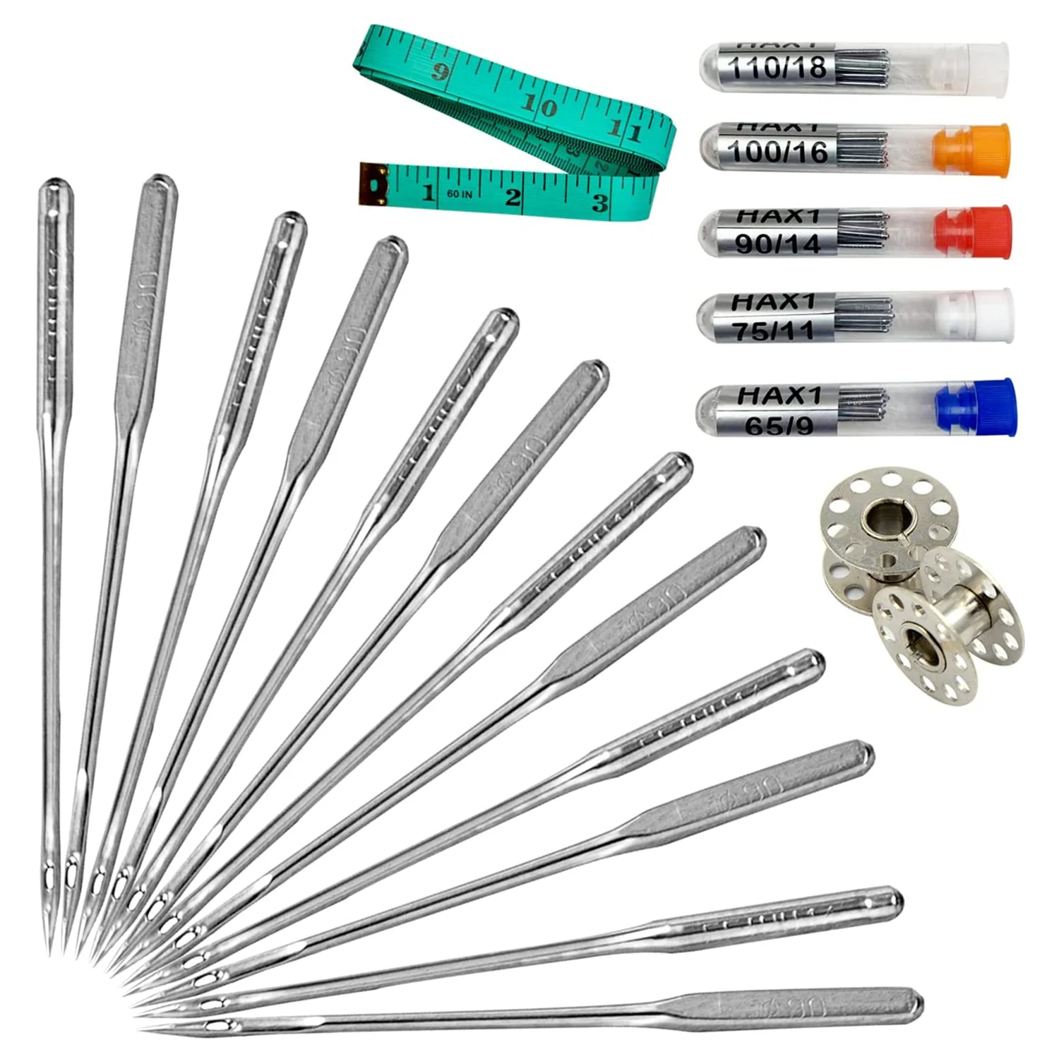 

Home Sewing Machine Needles Premium Chrome Flying Tiger Needle Accessory Set With Storage Bottle for Singer Brother Janome Varma