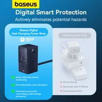 Baseus 35W Fast Charger Digital Power Strip 7-in-1 Charging Station 4000W Rated Power Digital Display For iPhone 15 14 Pro Max 5