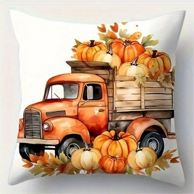 Pumpkin Truck and Lantern Pillow Covers – Fall Decorative Cushion Covers for Sofa, Living Room & Bedroom 3