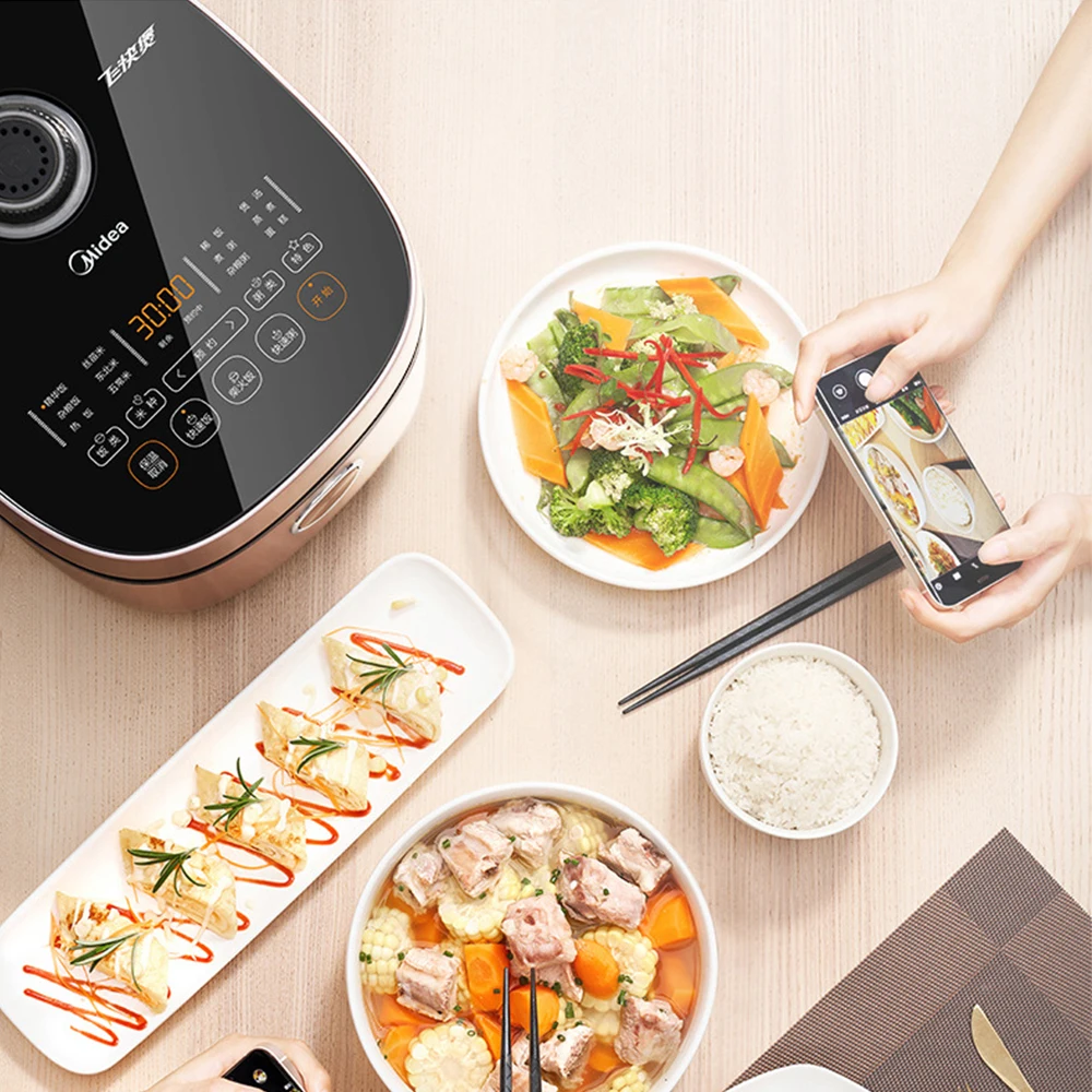 Midea Electric Rice Cooker 4L Multi-Function Household Non-Stick Cooking Electric Cooker Reservation Portable Kitchen Appliance 6