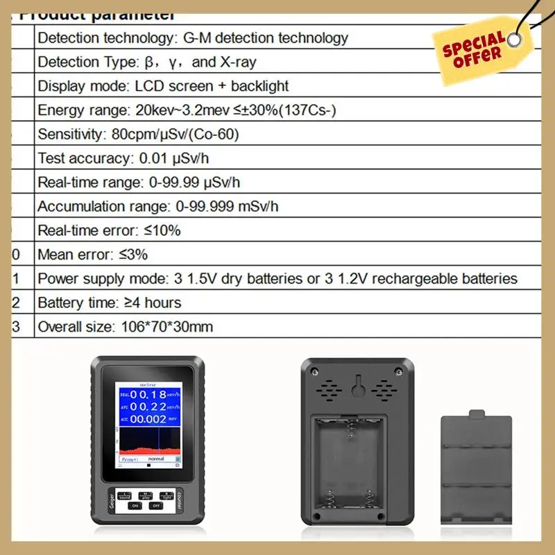 Nuclear Radiation Detector Geiger Counter Personal BR-9B XR-1 Dosimeter Marble Detector Beta Gamma-WMAN