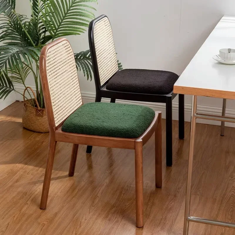 

Wooden Rattan Dining Chairs Nordic Simple Office Designer Chair Modern Banquet Salon Chaises Salle Manger Furnitures GS50DC