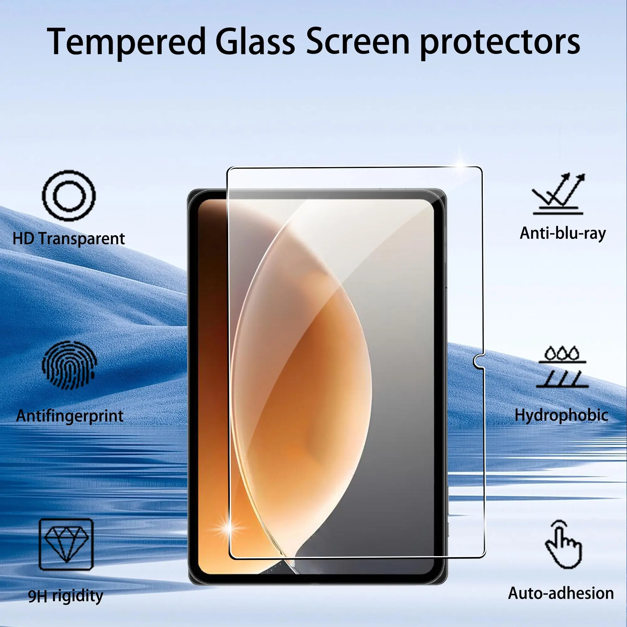 13.4 HD Clear Tempered Glass Screen Protector with Anti-Scratch 2.5D Radian Edge and 9H Hardness
