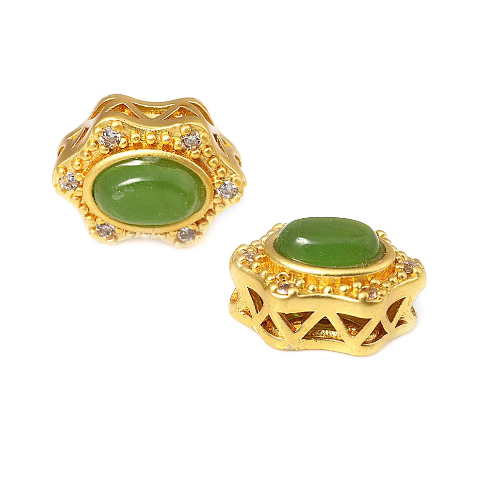 Pulseras de Cuentas Nepalesas Vintage Estilo 5PCS Brasso Dorado Mate Accesorios DIY para Hacer Joyería - details 0