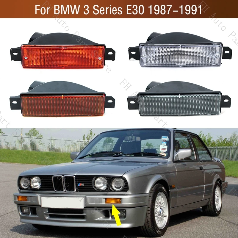 Phare Voiture Pour BMW Série 3 E30 1987-1990 1991 1 Paire 63131380965 63131380966 Clignotant De Pare-Chocs Avant Feu Antibrouillard Sans Ampoule Éclairage Avant Automobile