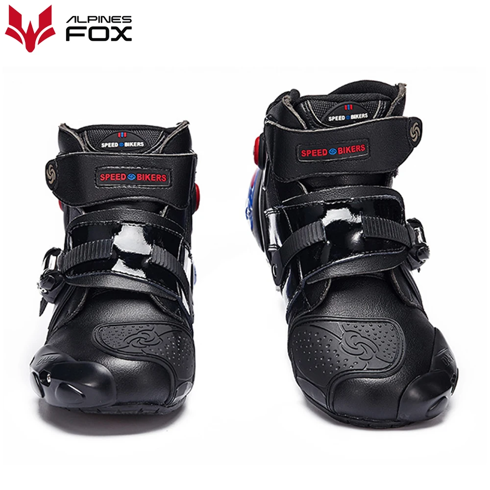 Men Motorcycle Boots Motorbike Microfiber Leather Boot Racing Ankle Riding Shoes Motocross Non-Slip Sport Shoes Winter