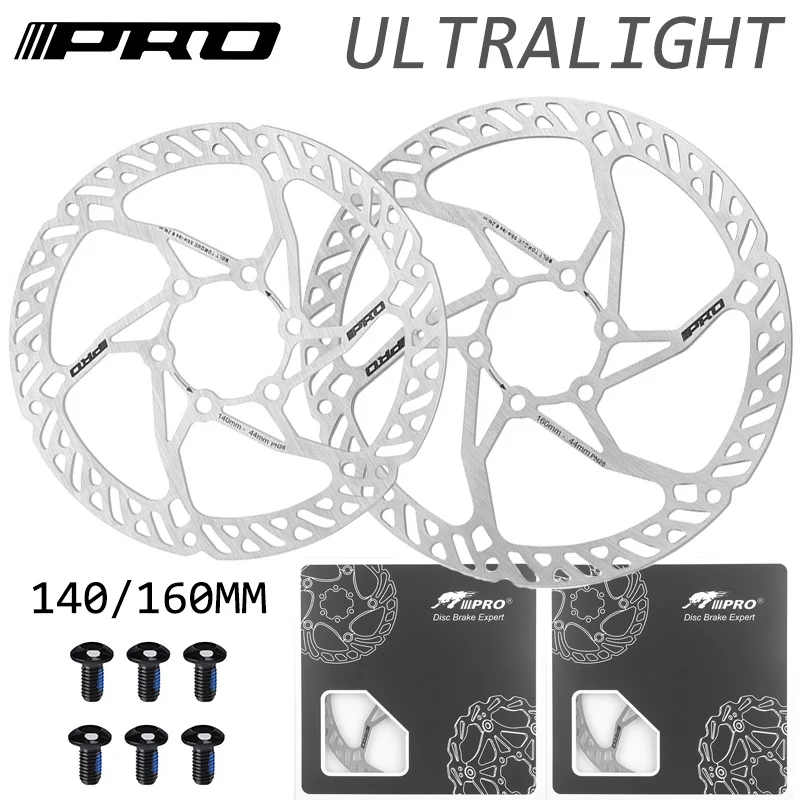 IIIPRO Ultralight Bicycle Rotor 140MM 160MM Bicycle Disc Brake Rotor Wear-resistant Bike Brake Disc Heat Dissipation MTB Rotors
