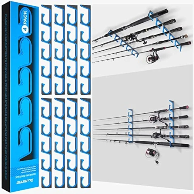 H5 Horizontal Fishing Rod/Pole Holders, Fishing Pole Holders for Garage