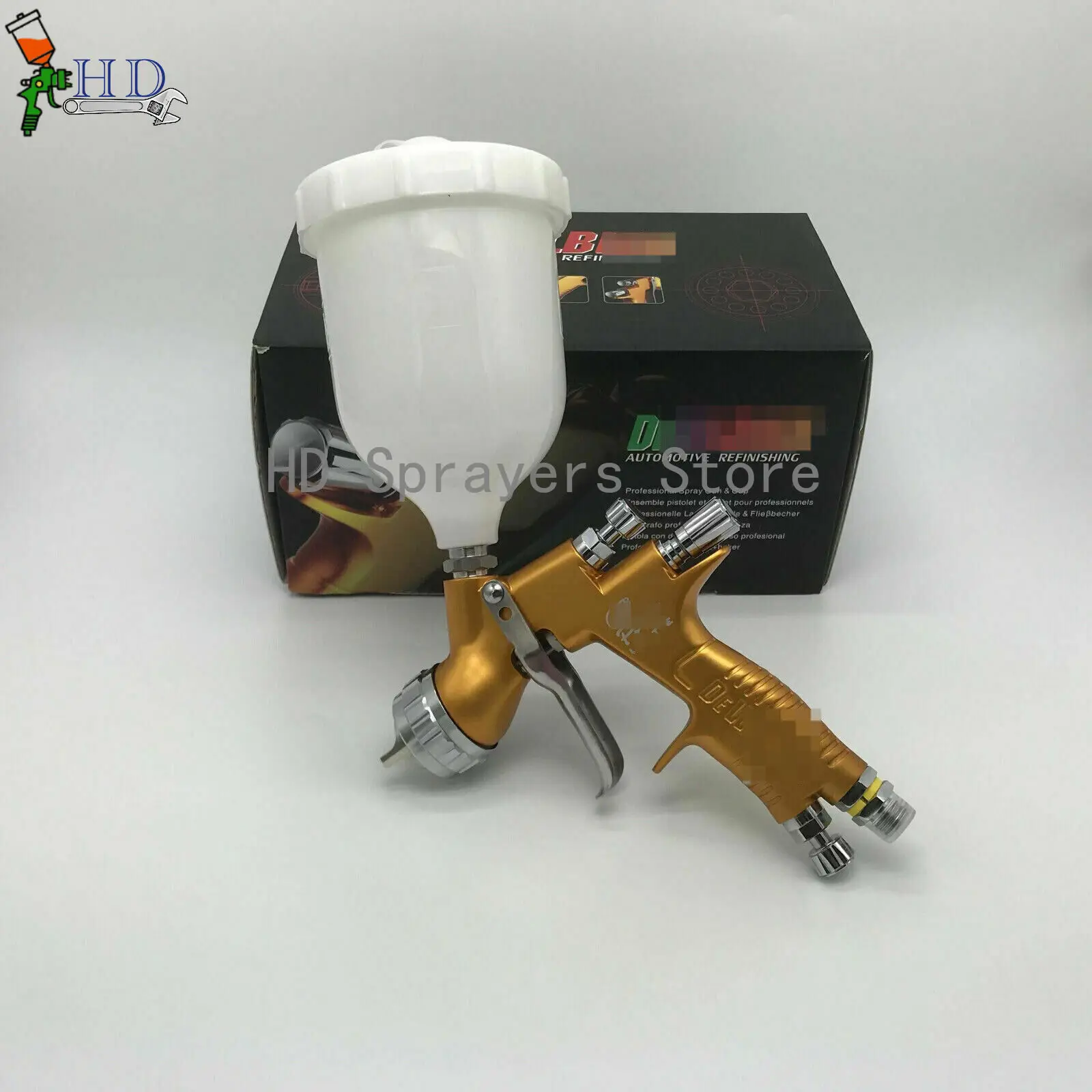 Car Spray Gun TE20/T110 1.3/1.8mm Nozzle HVLP PRO Car Paint Tool Pistol 600ml cup for Varnishes and Primers