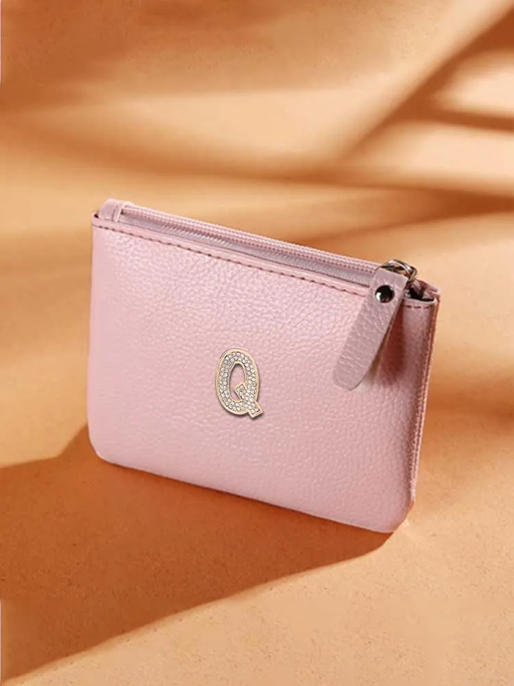 

Customized Key Wallets PU Leather Female Scratch-Resistant Personalized Customer Name Polished Letter Decor Craftsmanship in Gol