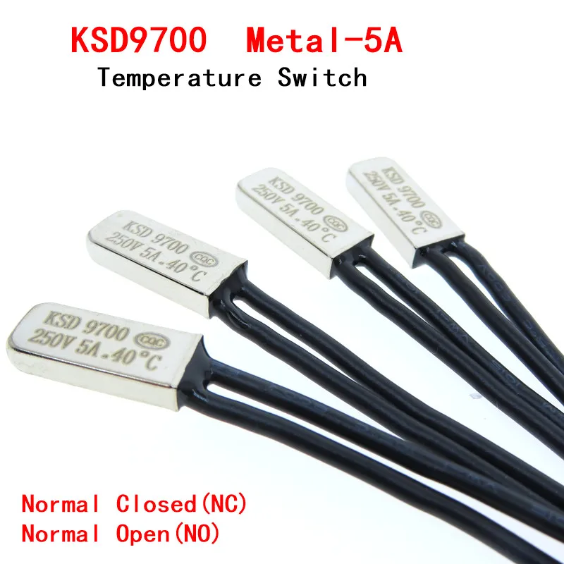 5 pcs KSD9700 5A 250V 40C 55C 60C 75C 80C 85C 90C 95C 100C 155C NO NC Thermostat Thermal Protector fuses Temperature Switch ksd302 250v 16a 40 150 75c 85c 95c 105c 125c 135c 150c 160c 300c ceramic degree thermostat temperature thermal control switch