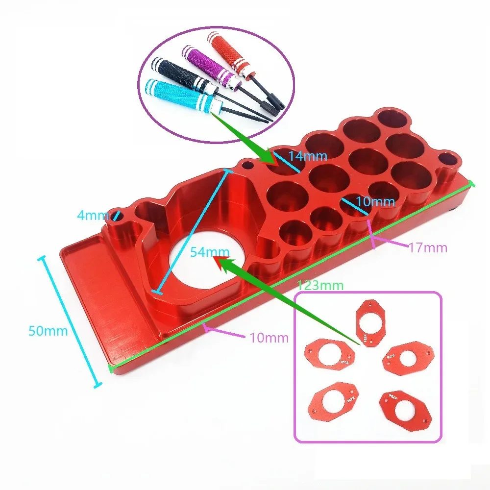 

RC Model Screw Driver Aluminium alloy Shelf Hex Screwdriver Tool Kit Stand Holder FPV Tool Storage Rack Unassembled