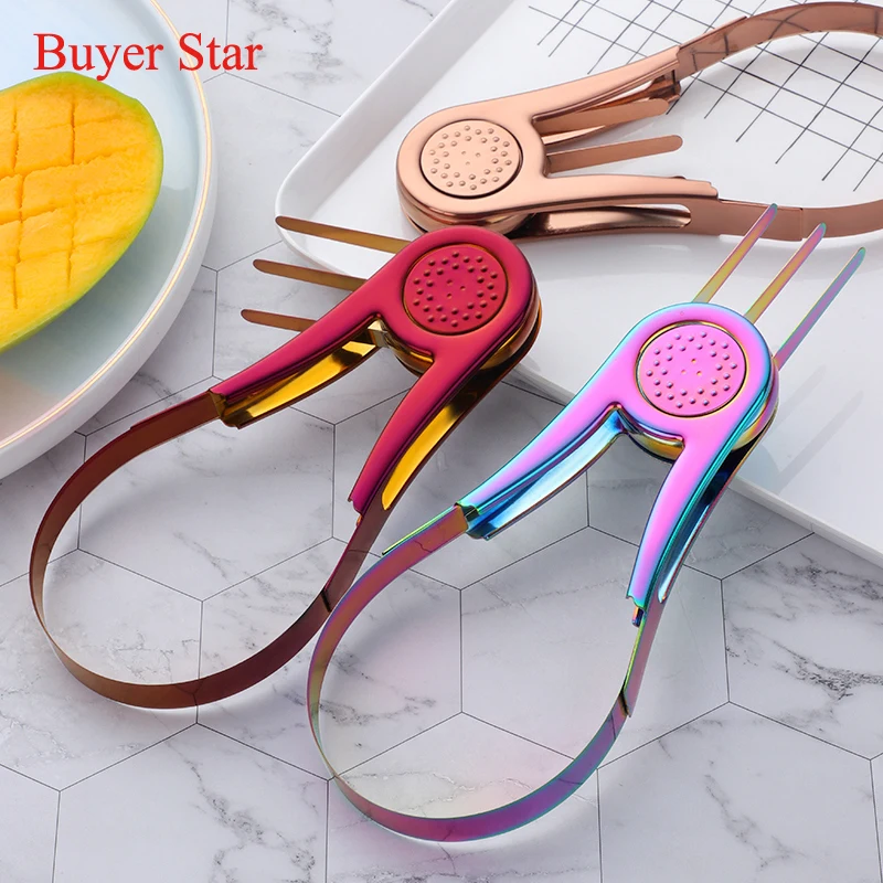 New Stylish Stainless steel Mango Splitter Cutter Fruit seed remover Gadget Peach Slicer Kitchen Gadget Metal food serving tools