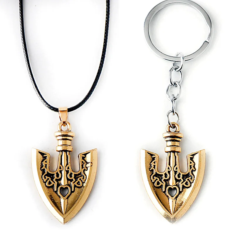 Anime JOJOS Necklaces Kujo Jotaro Arrow Metal Pendant Chain Choker keychain Charm Gifts Jewelry collares anime necklace anime keychain pendant anime keychain necklace pendant