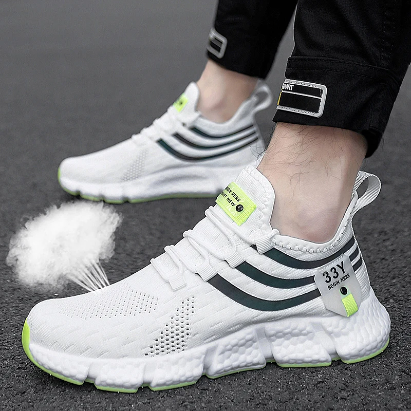 Men's Sneakers Mesh Breathable Running Male Light Nn-slip Classic Sprts Casual White Shes Wmen Cuple Tenis_voghion.com