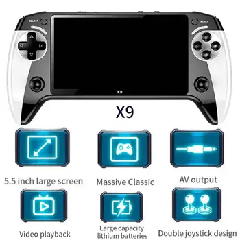 X9 Retro Handheld Video Game Console 1500mAh 5.5-inch IPS Screen Mini Portable Handheld Video Player 1GB-128GB Type-C 2