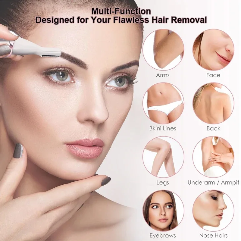 Electric Shaver For Woman Body Hair Removal Epilator Painless Cordless Trimmer 4 in 1 Face Leg Bikini Razor