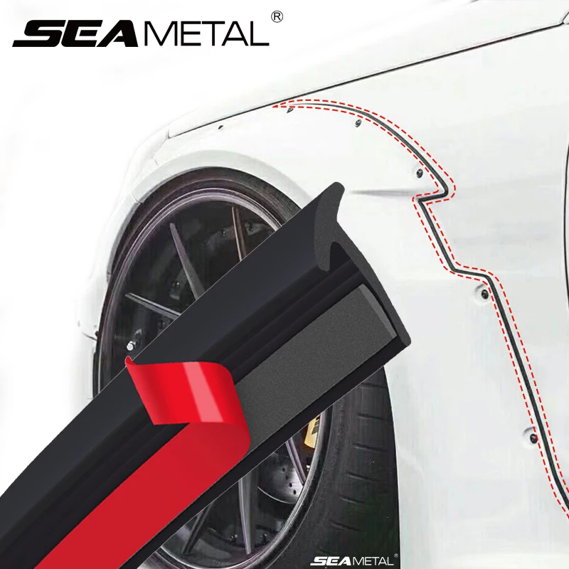 SEAMETAL Car Rubber Seal Strip for Fender Flare Arch Small Slanted T