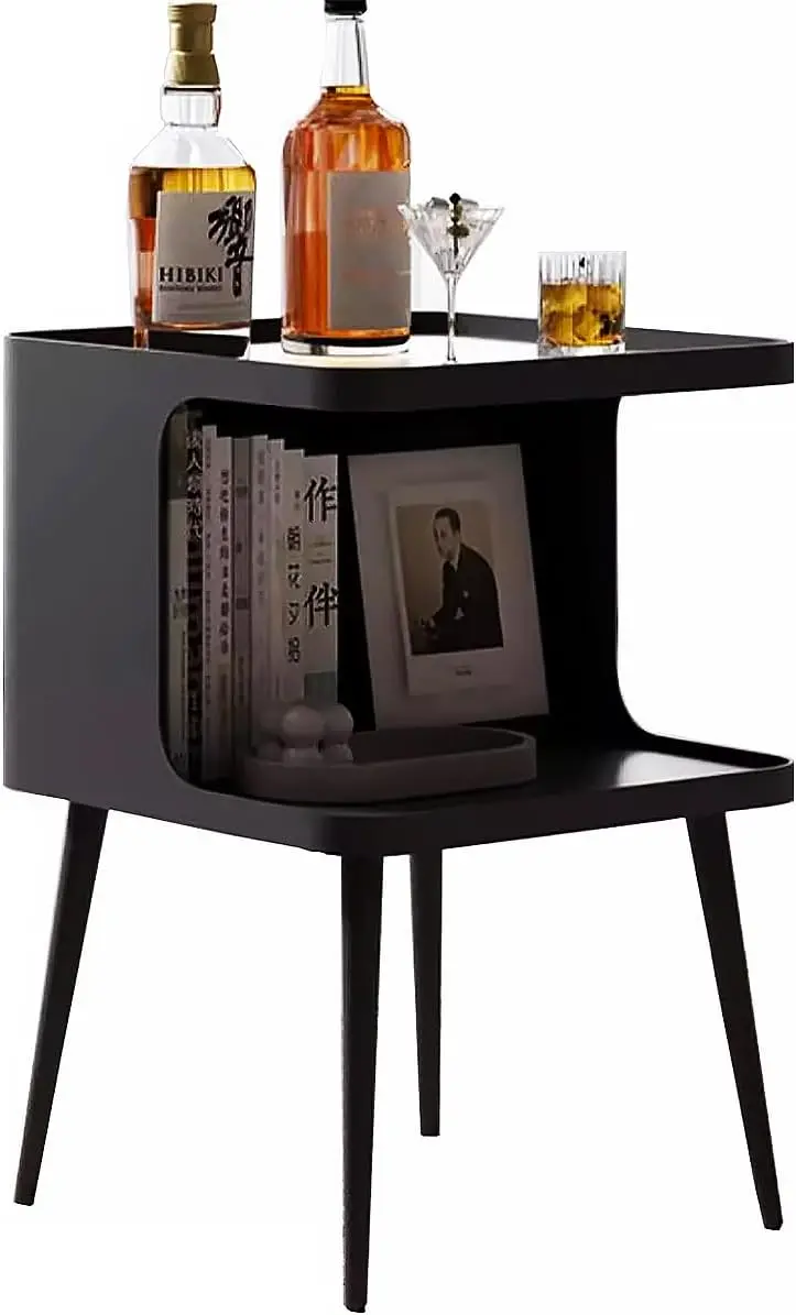 Side Table,Small Metal Nightstand,Bedside Table,Open Storage for Living Room Bedroom Office Small Space Sofa