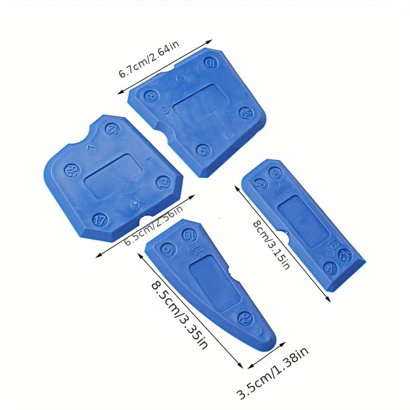 4-Piece Silicone Caulking Tool Set Versatile Easy Clean-up Professional Sealant Spreading