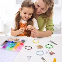 500pcs DIY Handmade Beaded Children's Toy Creative Loose Spacer Beads Crafts Making Bracelet Necklace Jewelry Kit Girl Toy Gift 5