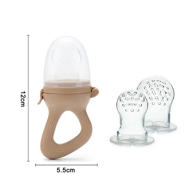 Baby Fruit Feeder Silicone Baby Fruit Feeder with Dust Cover Baby Nipple Fresh Food Vegetable Supplement Soother Nibbler Feeding Teething Pacifier