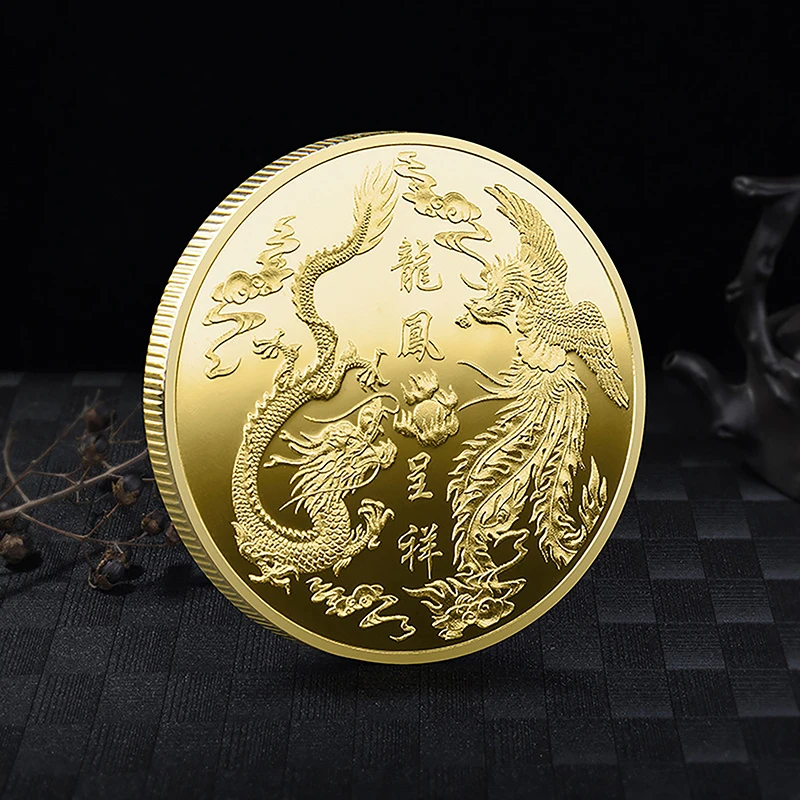 

2024 New Year Of The Dragon Commemorative Coins Chinese Zodiac Medals 3D Coins Collectibles New Year Coins