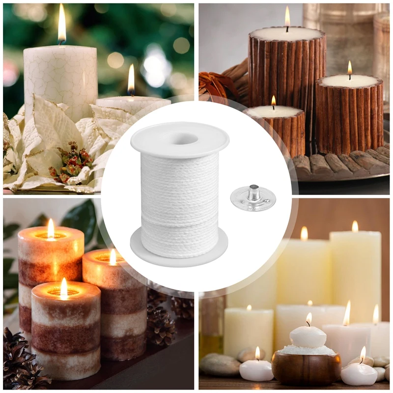 200 Ft Braided Candle Wicks, Cotton Candle Wick Spool Roller and