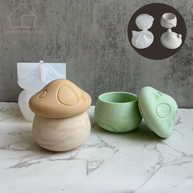 Mushroom Jar Storage Box Silicone Mold Resin Dripping Mold Candle Jar