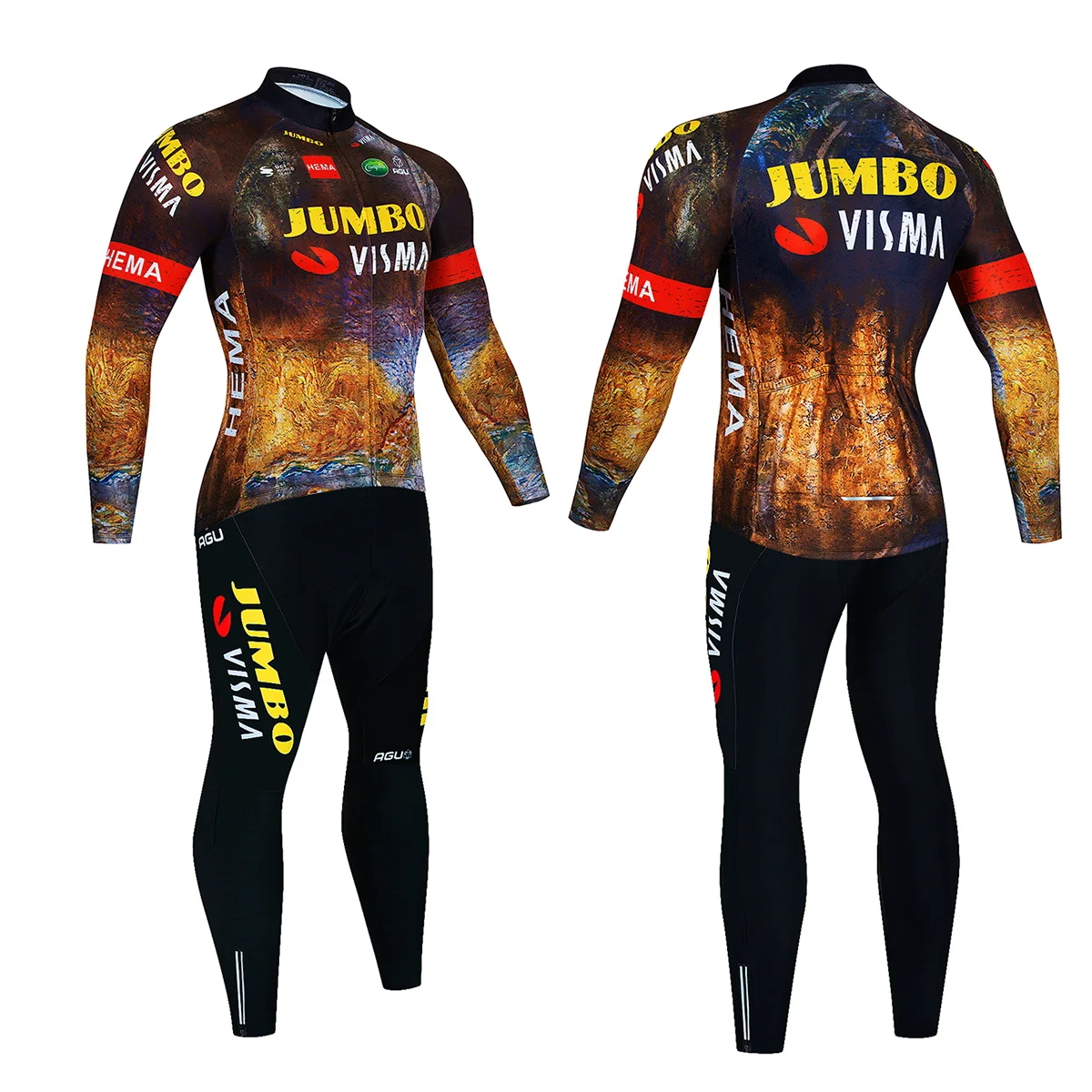 jumbo-visma-conjunto-de-ropa-de-ciclismo-para-hombre-jersey-de-manga-larga-y-pantalones-traje-de-pierna-para-triatlon-verano-2024